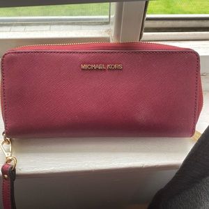 Michael kors cranberry wallet!